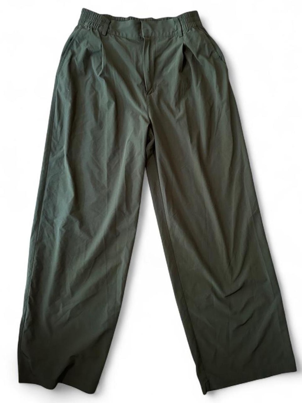 GAP Olive Wide-Leg Elastic Waist Chinos